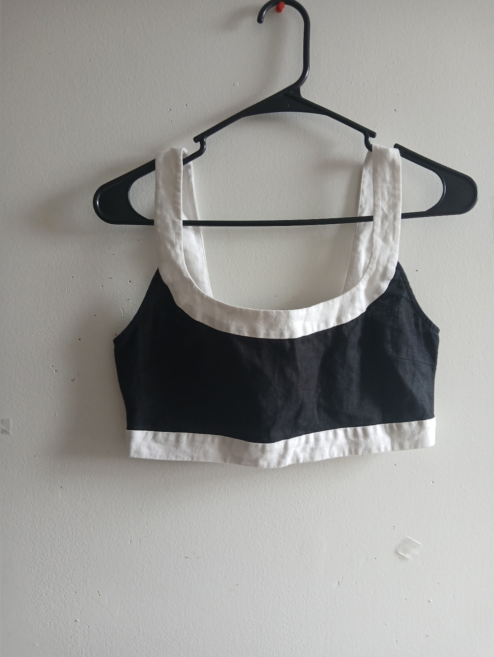 Reformation Black and White Cropped Scoop Tank